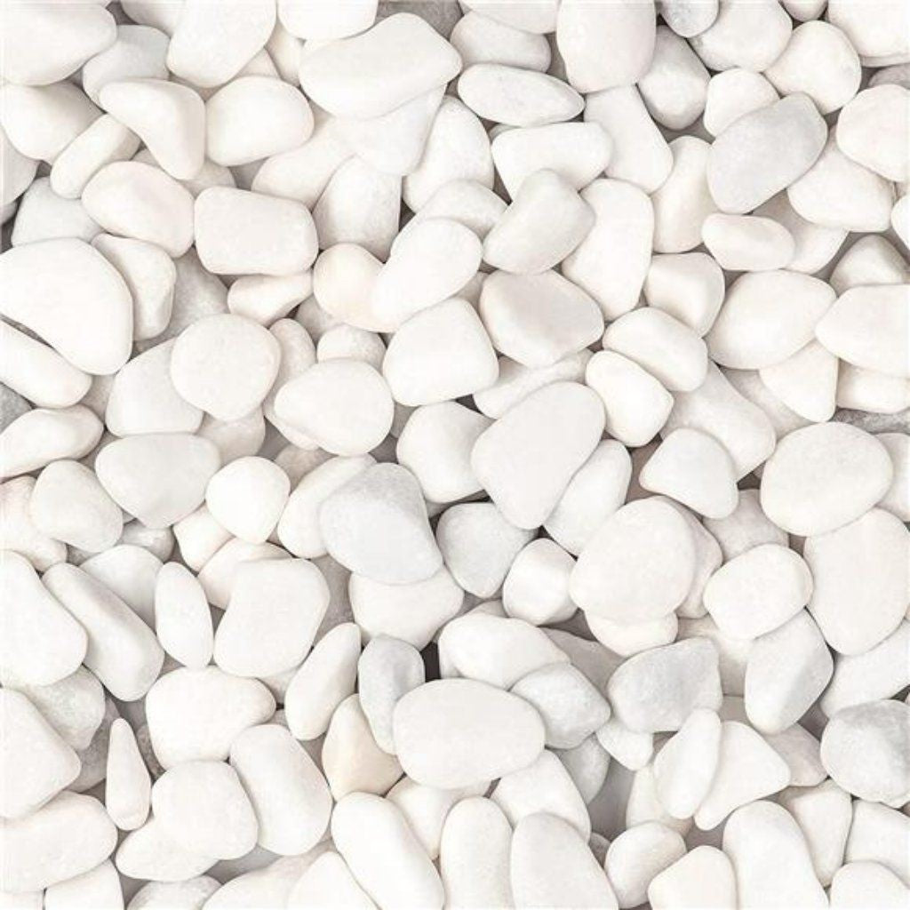 White Marble Pebbles. Size (1" - 2")