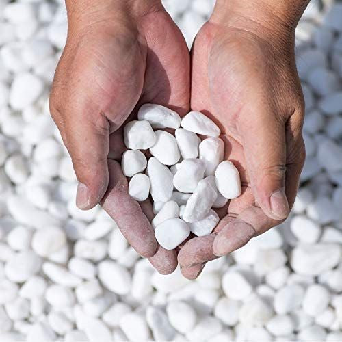 White Marble Pebbles. Size (0.6" - 1.2")